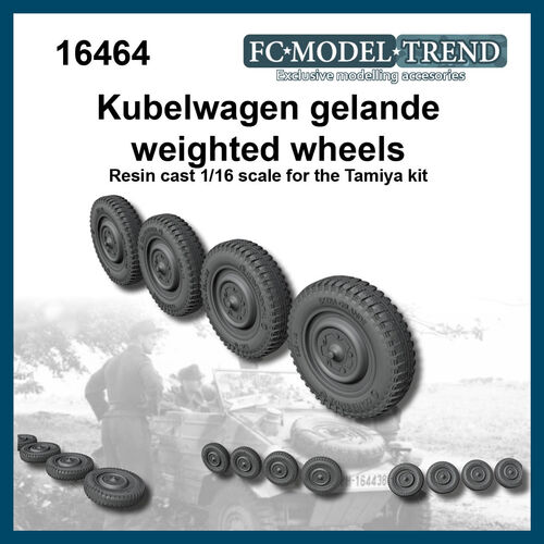 16464 Kubelwagen weighted wheels, 1/16 scale