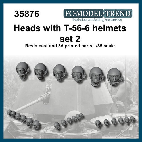 35876 Heads with T-56-6 helmet set 2, 1/35 scale