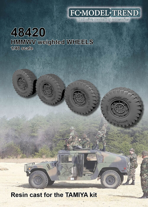 48420 HMMWV weighted wheels, 1/48 scale