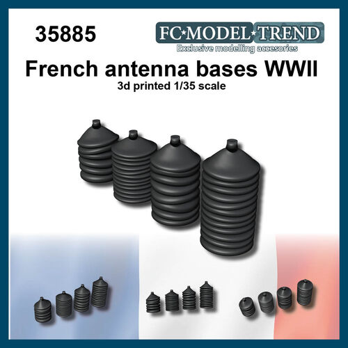 35885 French WWII tanks antenna bases, 1/35 scale