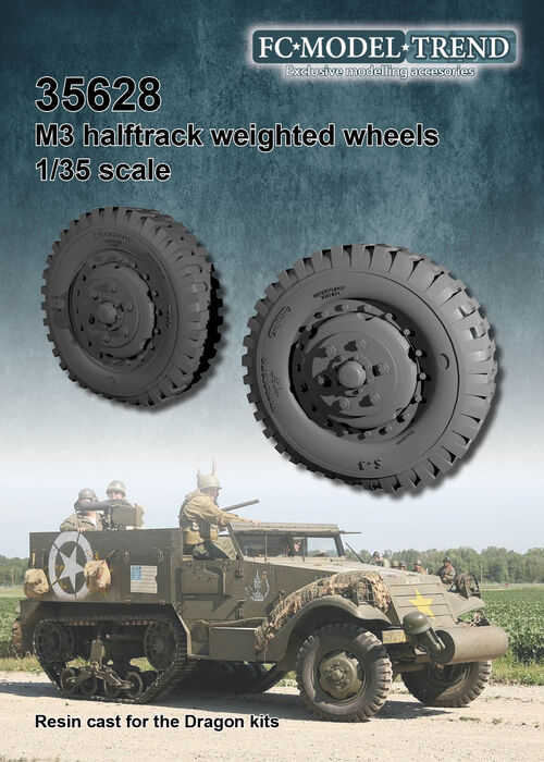 35628 M2/M3 halftrack weighted wheels, 1/35 scale