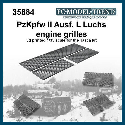 35884 Panzer II Ausf. L Luchs engine cover mesh grilles, 1/35 scale