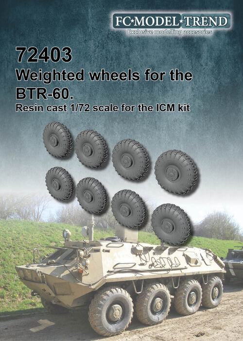 72403 BTR-60 weighted wheels, 1/72 scale