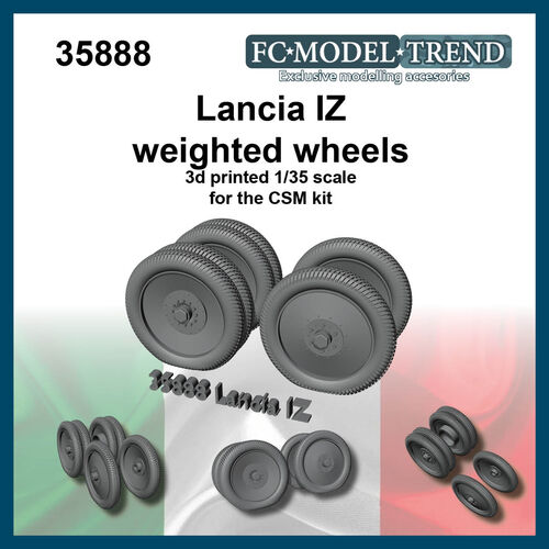 35888 Lancia IZ weighted wheels, 1/35 scale