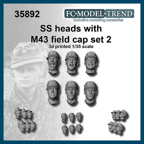 35892 Cabezas SS con gorra M43, set 2. Escala 1/35