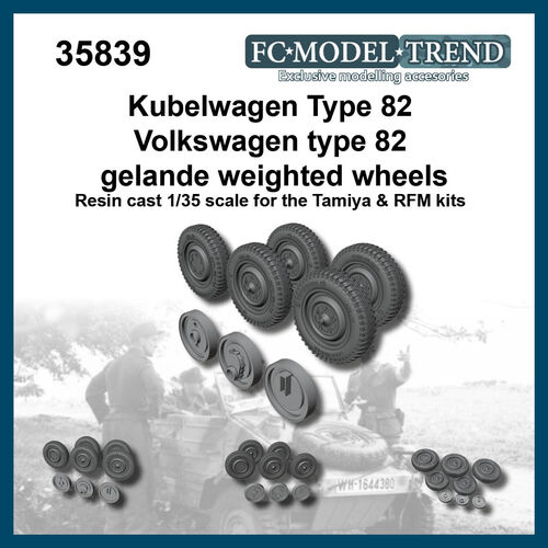 35839 Kubelwagen weighted wheels, 1/35 scale.