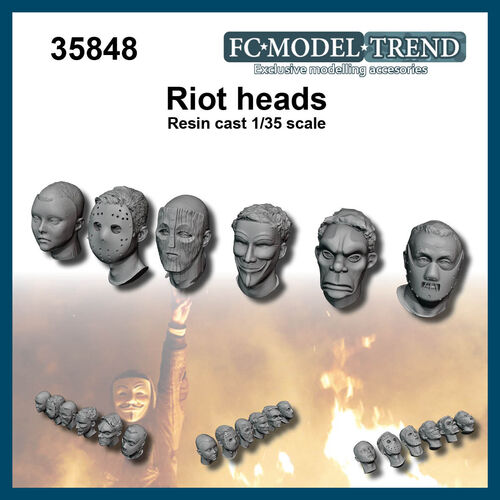 35848 Riot heads, 1/35 scale.