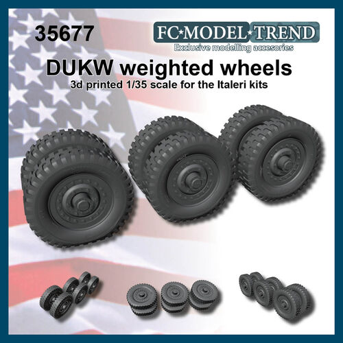 35677 DUKW, ruedas con peso. Escala 1/35.