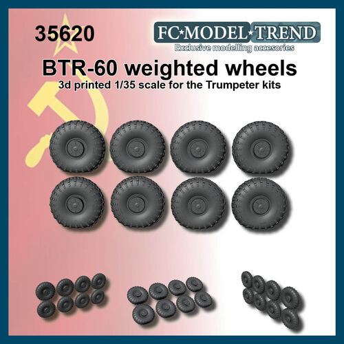 35620 BTR-60 weighted wheels. 1/35 scale.