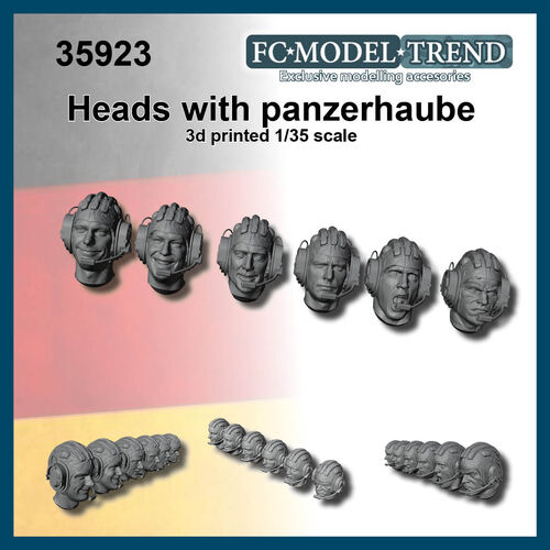 35923 Cabezas con casco panzerhaube, escala 1/35