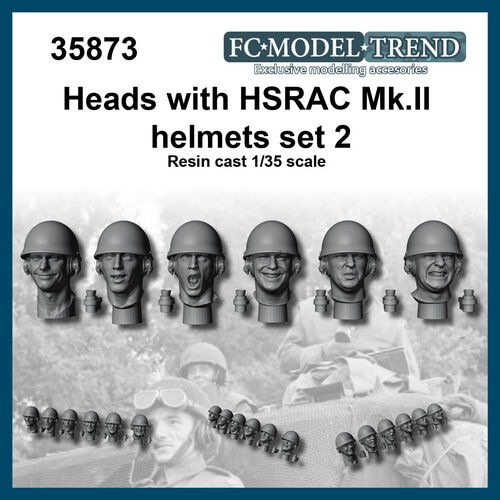 35873 HSRAC MK.III helmet heads, set 2. 1/35 scale.