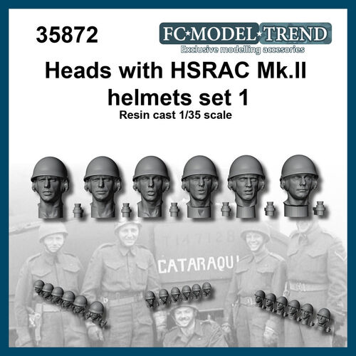 35872 HSRAC MK.III helmet heads, set 1. 1/35 scale.