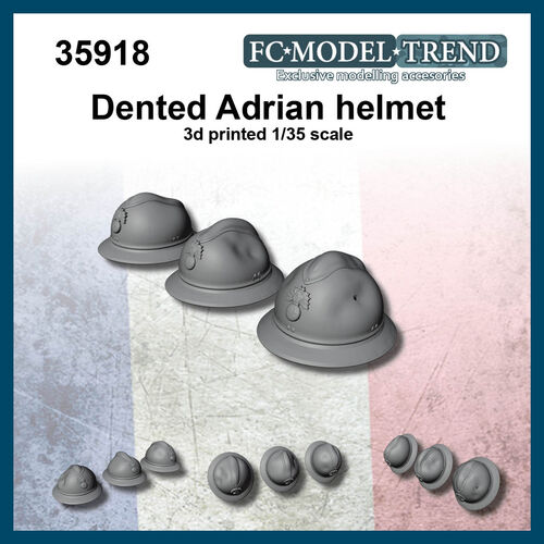 35918 Cascos franceses Adrin abollados, escala 1/35.