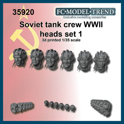35920 Cabezas tripulación de carro de combate soviético WWII, set 1. Escala 1/35.