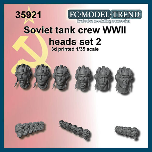 35921 Cabezas tripulación de carro de combate soviético WWII, set 2. Escala 1/35.