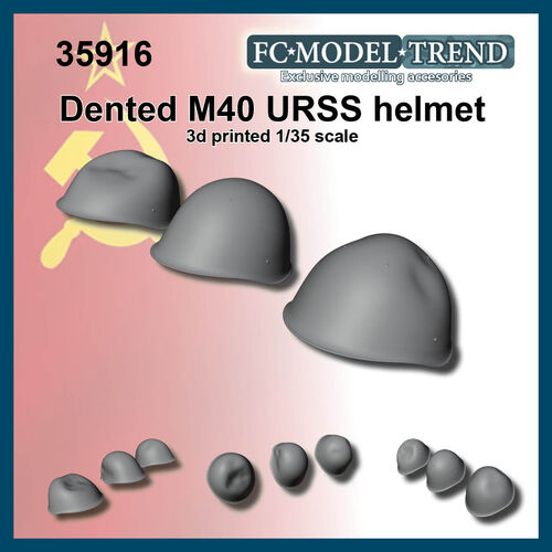 35916 URSS WWII dented helmets, 1/35 scale.