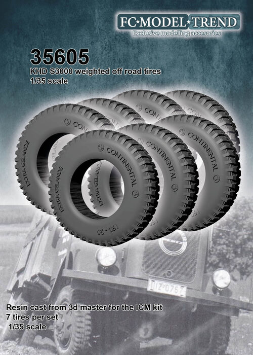 35605 KHD German truck weighted tires. 1/35 scale.