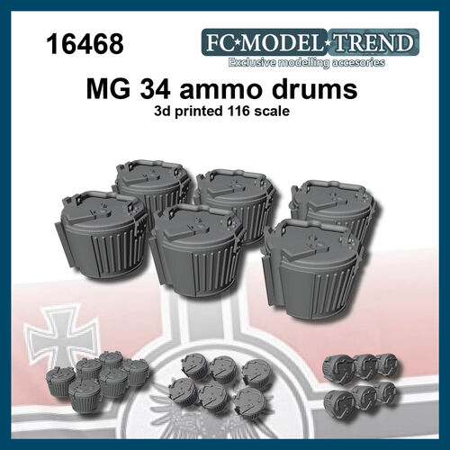 16468 MG-34 tambores de municin, escala 1/16.