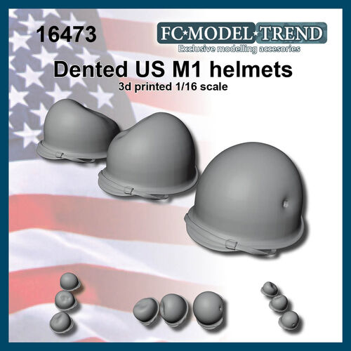 16473 Cascos USA WWII abollados, escala 1/16.