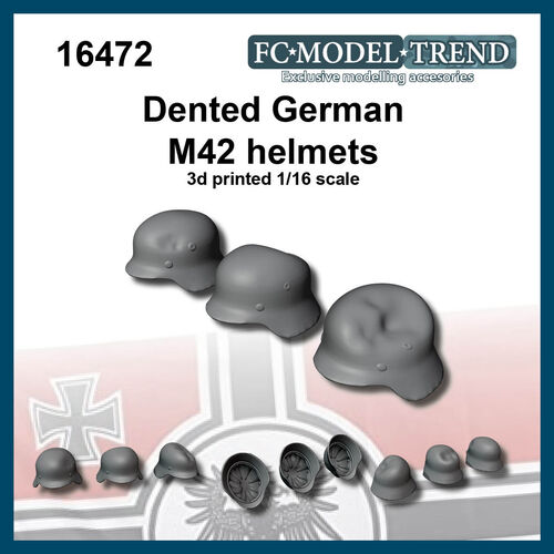 16472 Germany WWII dented helmets, 1/16 scale.