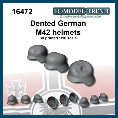 16472 Cascos Alemania WWII abollados, escala 1/16.