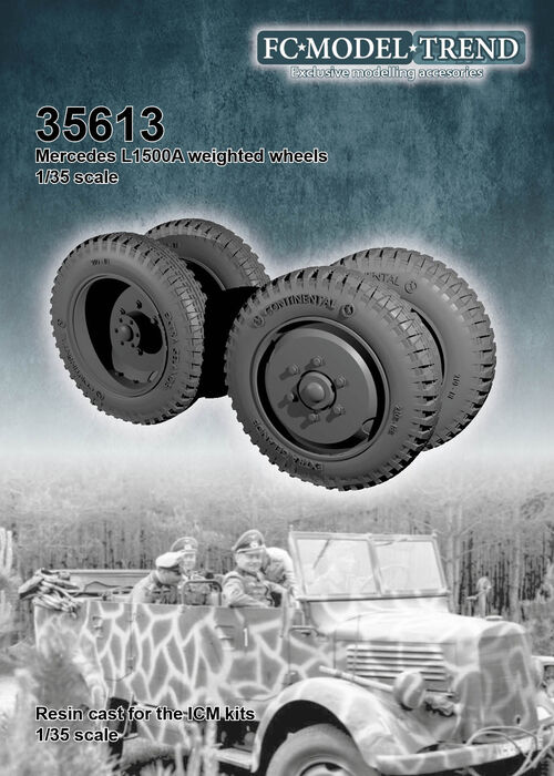 35613 Mercedes L1500A weighted wheels, 1/35 scale.