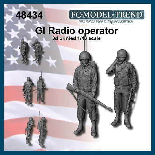48434 GI figures radio set, 1/48 scale.