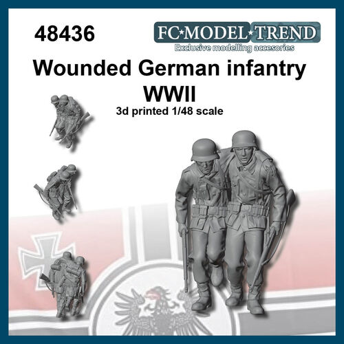 48436 Soldados alemanes heridos WWII, escala 1/48
