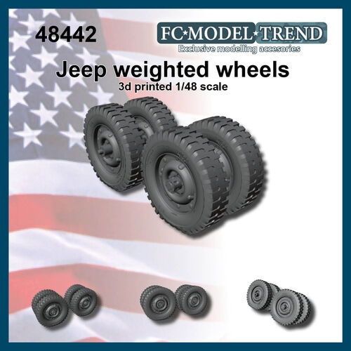 48442 Jeep weighted wheels, 1/48 scale.