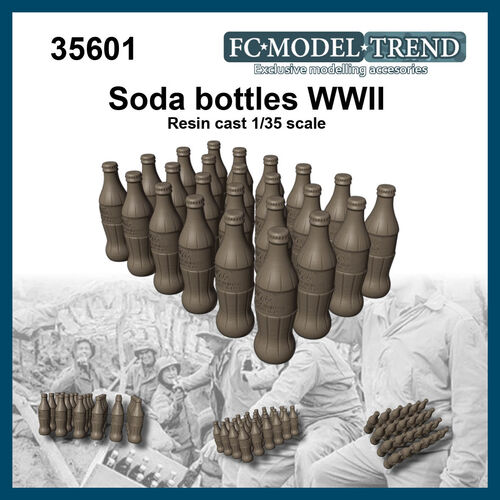 35601 WWII botellas de refresco y cajones. Escala 1/35.