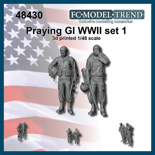 48430 Soldados USA WWII rezando, set 1, escala 1/48.