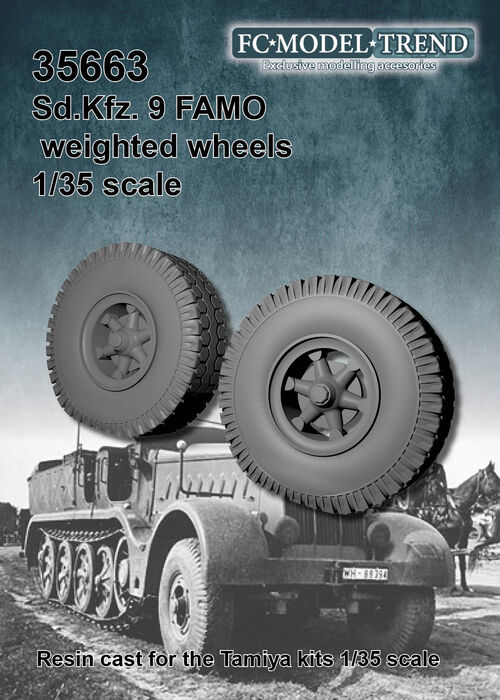 35663 Sd.Kfz. 9 Famo, ruedas con peso. Escala 1/35.