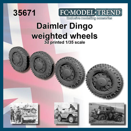 35671 Daimler Dingo weighted wheels 1/35 scale.
