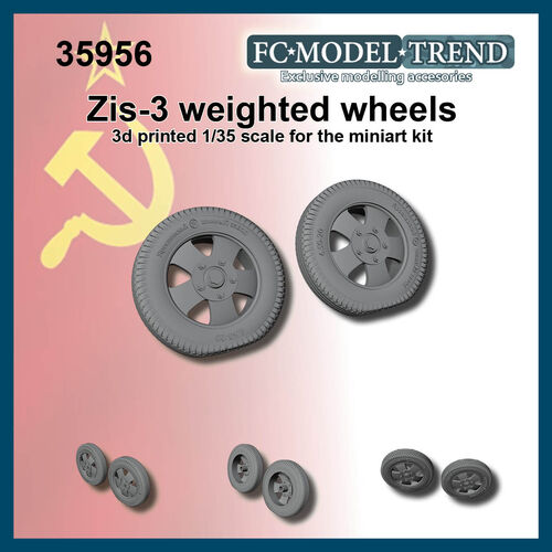 35956 ZIS-3 & carruaje universal, ruedas con peso, escala 1/35.