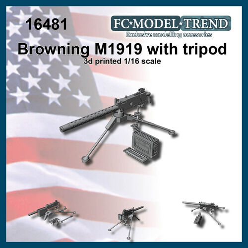 16481 Browning M1919 with tripod, 1/16 scale.