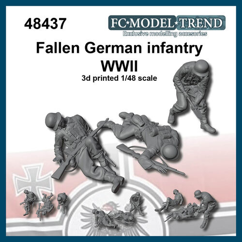 48437 German falled soldiers, 1/48 scale.