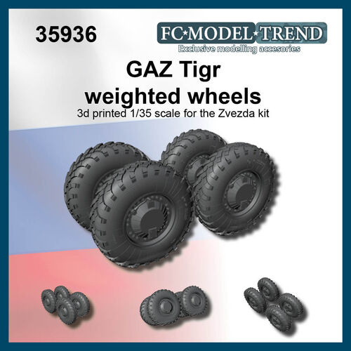 35936 GAZ Tigr, ruedas con peso, escala 1/35.