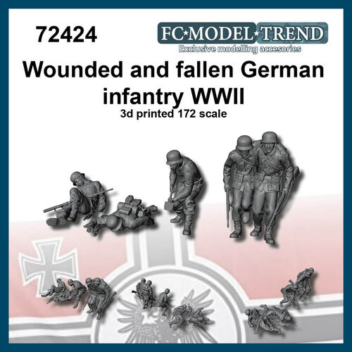 72424 Soldados alemanes heridos/cados, escala 1/72.
