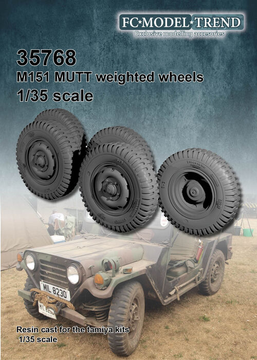 35768 Ford MUTT M151 weighted wheels, 1/35 scale.