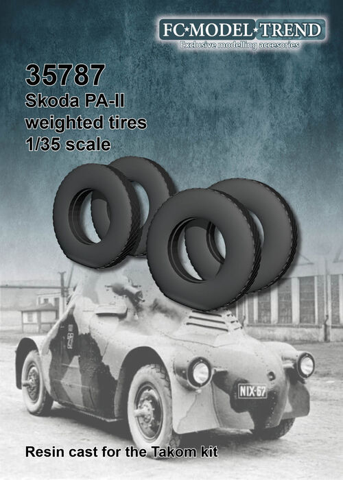 35787 Skoda PA II, weighted tires, 1/35 scale.