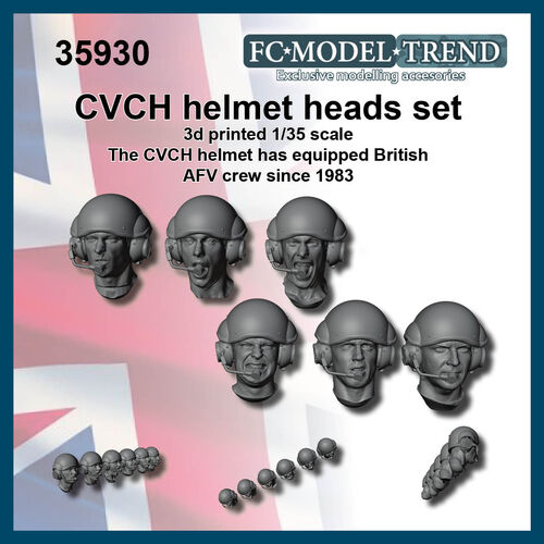 35930 Heads with CVCH tank crew helmet, 1/35 scale.