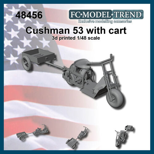 48456 Cushman 53 w/cart, 1/48 scale.