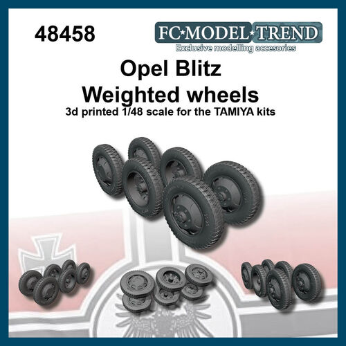48458 Opel Blitz weighted wheels, 1/48 scale.
