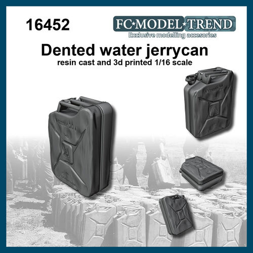 16452 Jerrycan de agua abollado, escala 1/16.