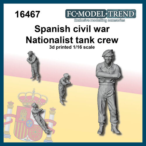 Vacante Apto montón 16467 Spanish civil war, nationalist tank crew, 1/16 scale. - FCModeltrend