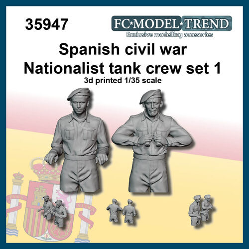 35947 Spanish civil war national tank crew, set 1, 1/35 scale.