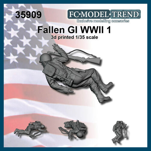 35909 Soldado USA WWII caído, escala 1/35