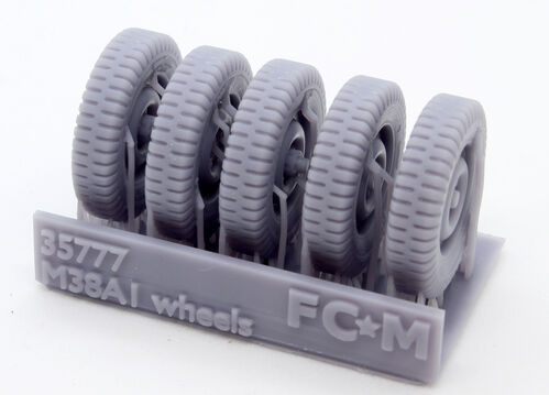 35777 M38A1 Jeep, weighted wheels, 1/35 scale.