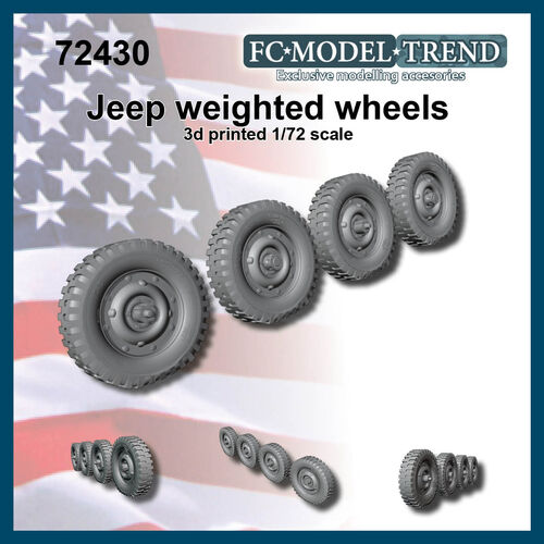 72430 Jeep, ruedas con peso, escala 1/72.