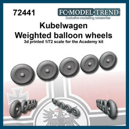 72441 Kubelwagen weighted desert "balloon" wheels, 1/72 scale.